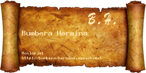 Bumbera Hermina névjegykártya